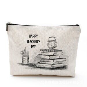 Cotton Linen Zipper Cosmetic Bag